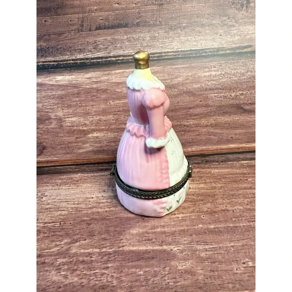 Vintage Dress Porcelain Hinged Jewelry Trinket Box Bust Form
